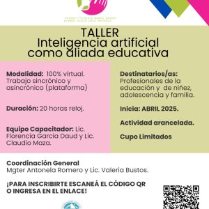 Taller: Inteligencia Artificial como aliada educativa (para profesionales)